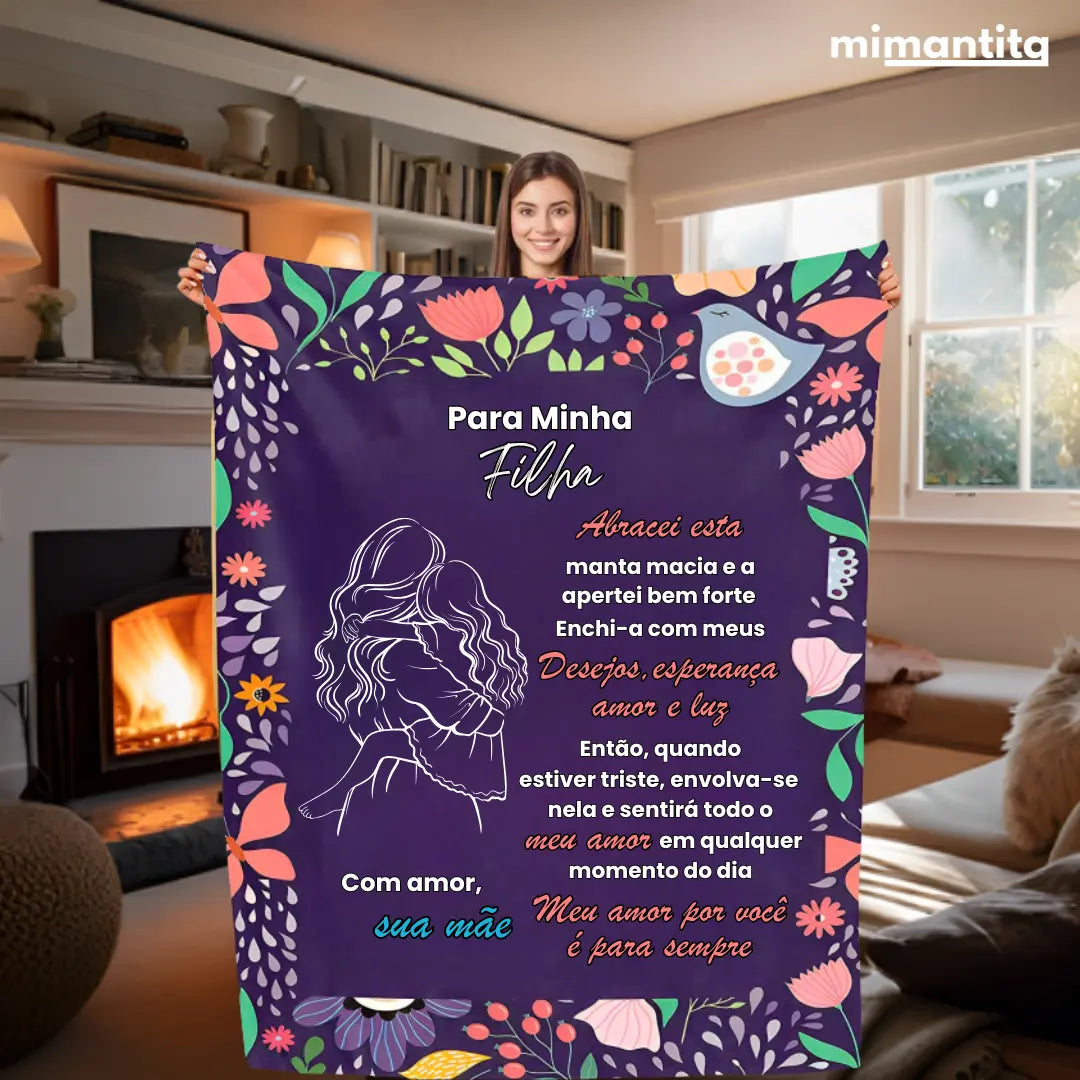 Manta Personalizada - Para Neta, Neto, Filha