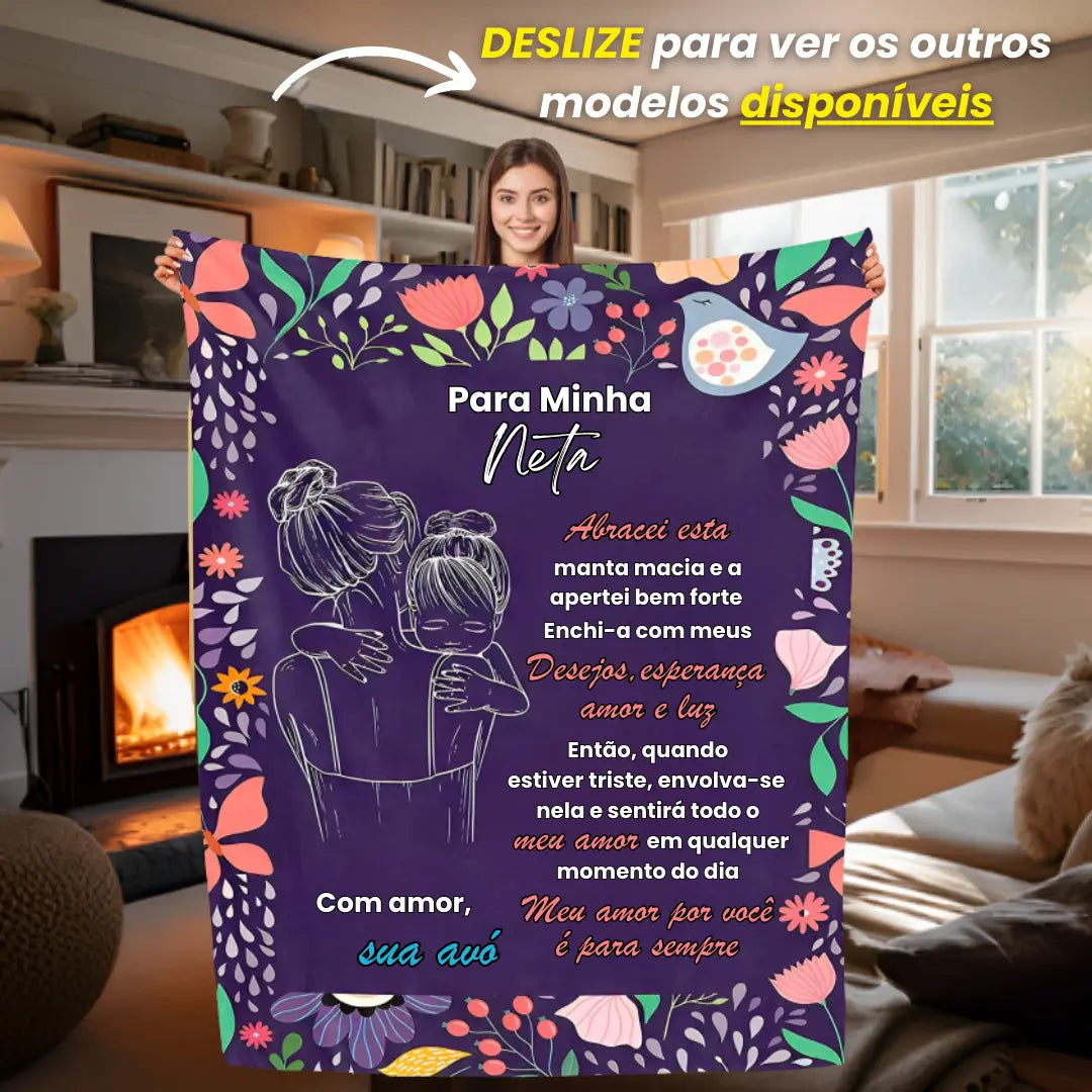 Manta Personalizada - Para Neta, Neto, Filha