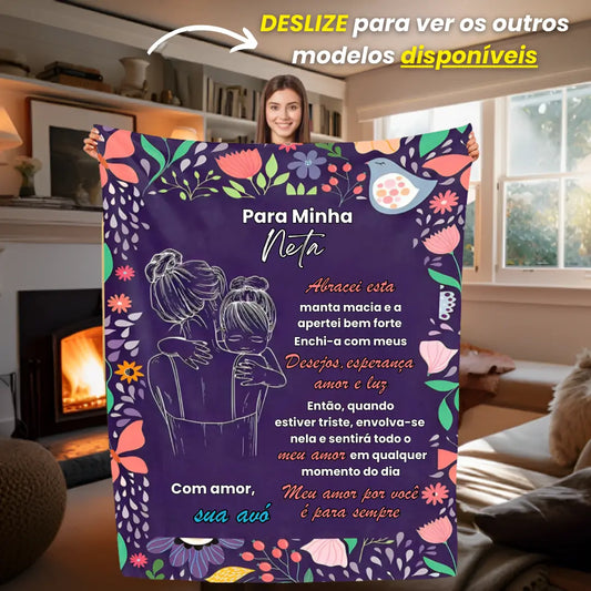 Manta Personalizada - Para Neta, Neto, Filha