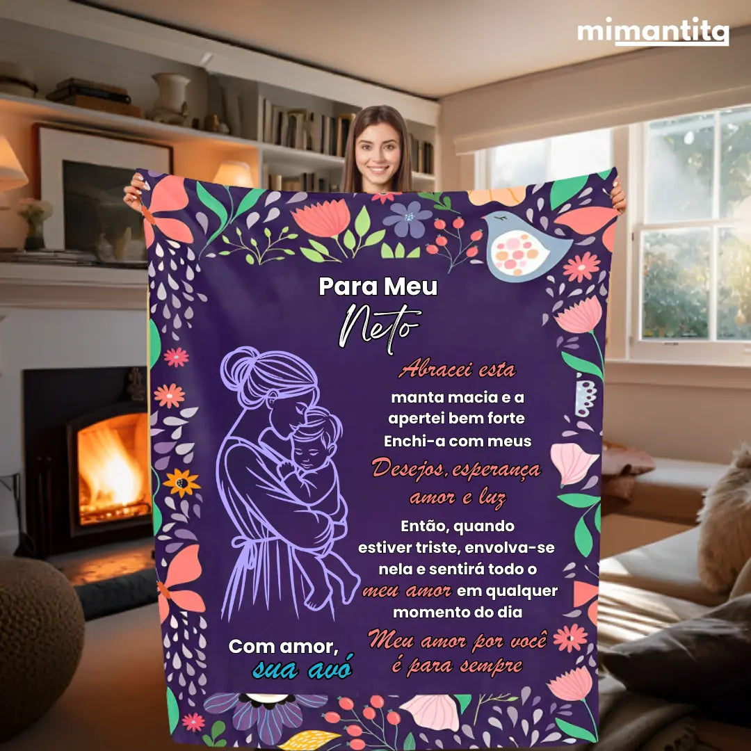 Manta Personalizada - Para Neta, Neto, Filha
